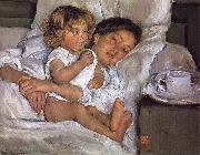Mary Cassatt Breakfast on bed oil painting